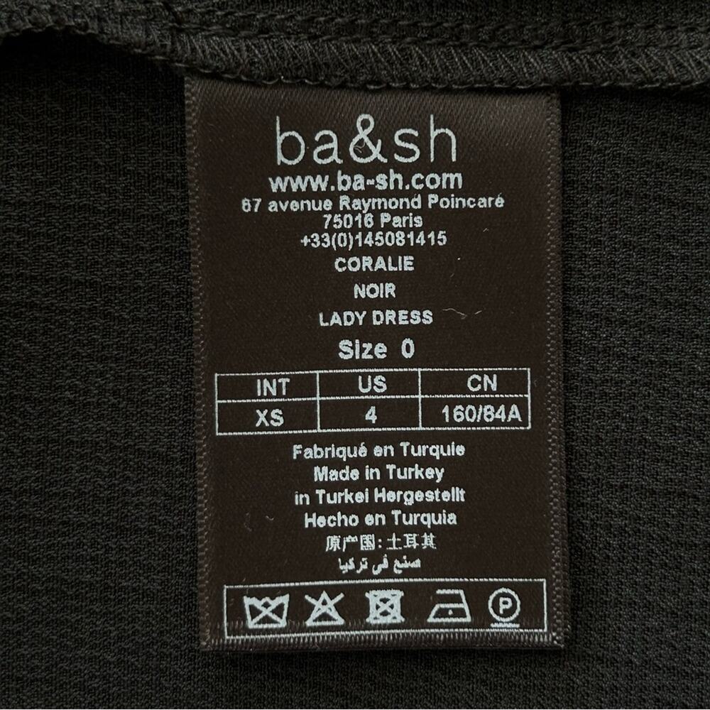 BA&SH Coralie Faux Wrap Dress Size 4 Int'l XS Black Asymmetrical Sleeveless - Picture 14 of 16